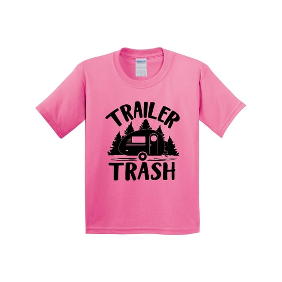 Inktastic Trailer Trash Camping Humor Youth T-Shirt