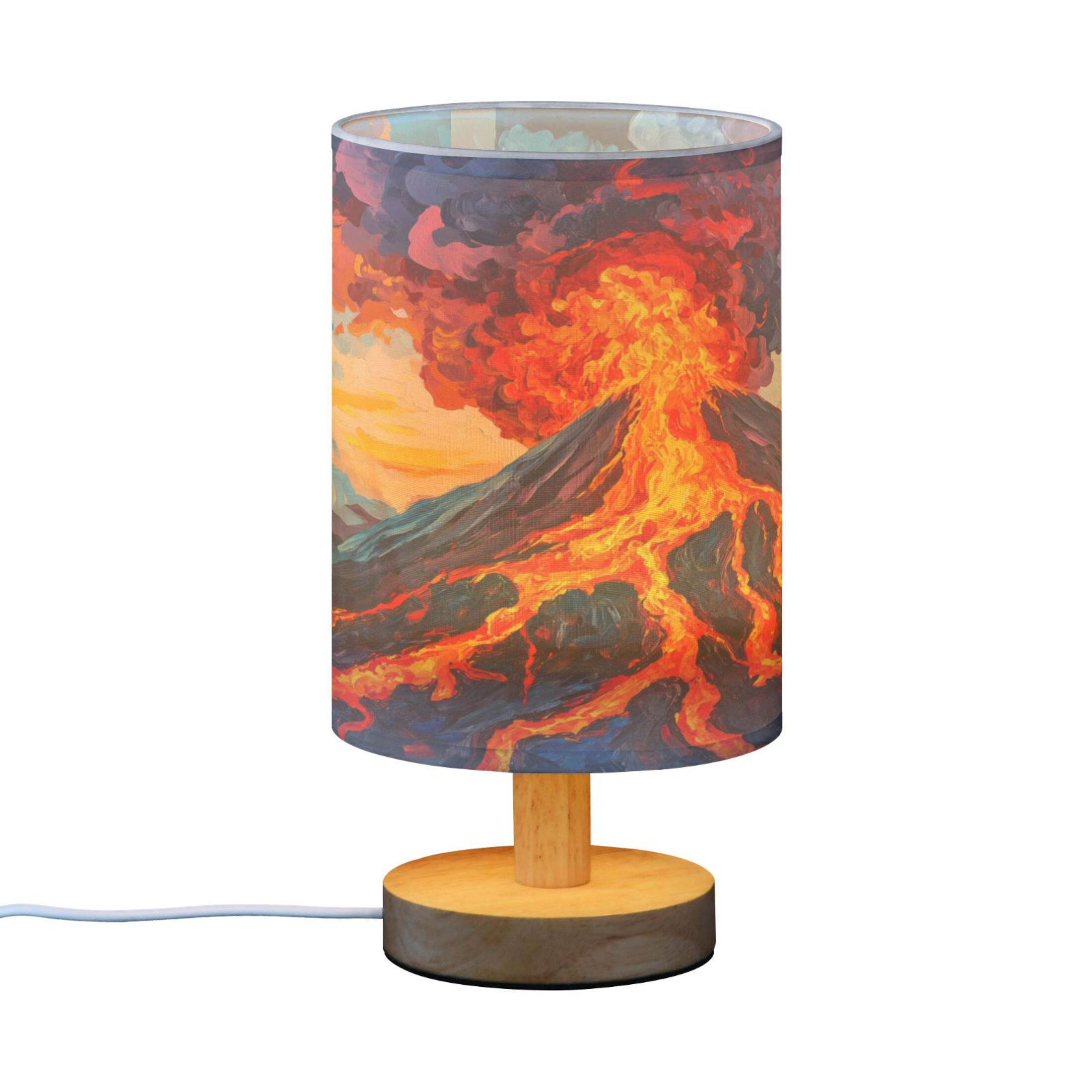 BZSMCE Lamp Modern Oil Painting Of Volcano Creative Patter Night Light