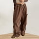 thumbnail image 4 of Pantalones Pantalones holgados con cordón, bordado del alfabeto, para mujer, con bolsillos, uso diario cómodo Ygjytge Marrón T S para Mujer, 4 of 6