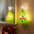 thumbnail image 2 of Christmas Tree Night Light, Plugin Green Christmas Tree Lights with Cute Dog, Vintage Hand Painted Hallway Nightlight with Multicolored Mini Home Decor, Gifts for Kids Women Men!, 2 of 8