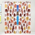 thumbnail image 4 of Coolnut Window Curtains Cute Elephants On White Thermal Insulated Blackout Grommet Printed Window Treatment Drapes - 84x55 in - Polyester 2 Panels, 4 of 5