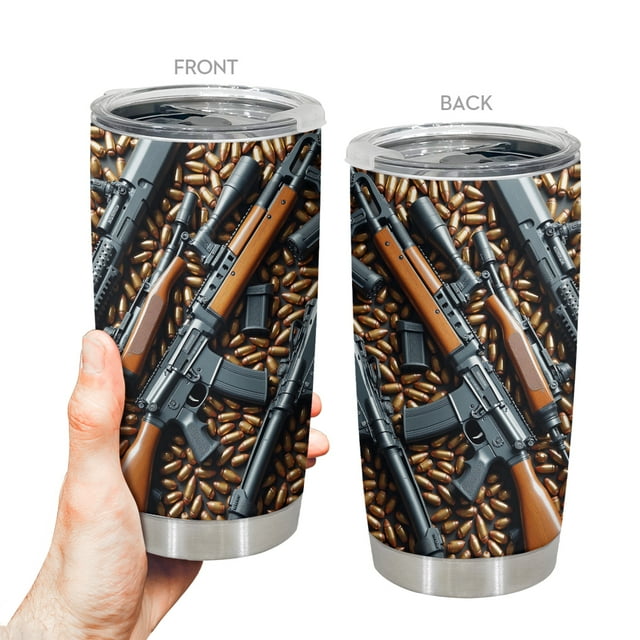 Taza de café Tumbler Oasisdream de 600 ml con estampado de pistola