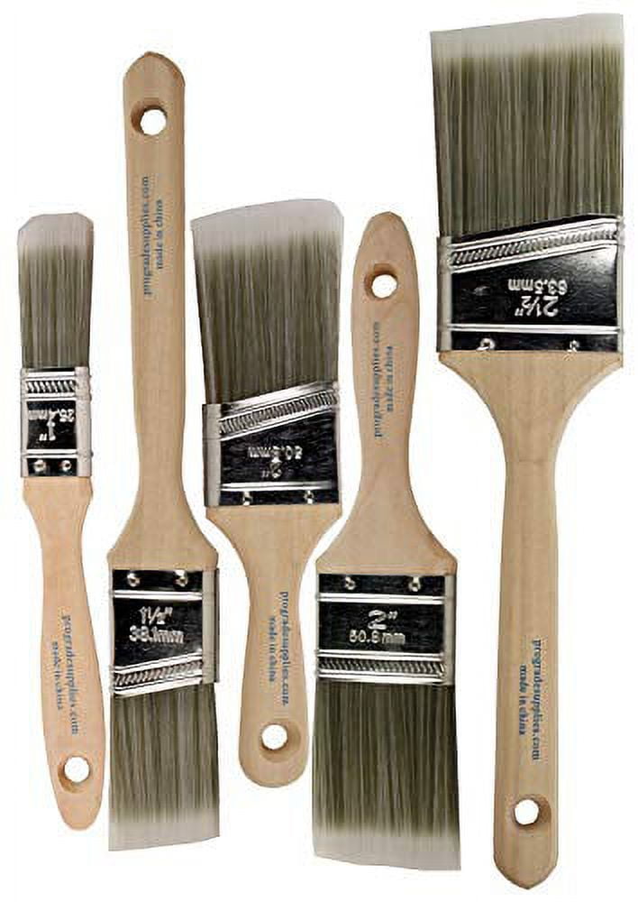3 PC Paint Brush Set Home Decor Wall Polyester Bristles Multi Use 1 1-1/2  2