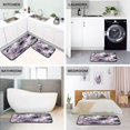 thumbnail image 4 of 2-Piece Kitchen Rugs Set Non-Slip Mats Carpet Floor for Kitchen, Bathroom (19.7"x27.6" & 19.7"x47.2") Light Purple and Black Floral, 4 of 7