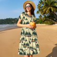 thumbnail image 4 of Vsdgher Camping Caravan 1 pour Femmes Été 2025 Décontracté Robes Midi Maxi Légères Manches Courtes Col Rond Robe de Plage, 4 of 6