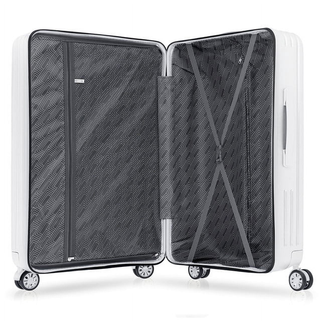 Hikolayae Mesa Collection Hardside Spinner Luggage Sets in White, 3 Piece - TSA Lock