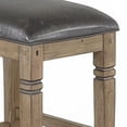 thumbnail image 3 of Yael Barstool, Black Faux Leather Cushioned, Taupe Mahogany Solid Wood, 3 of 6
