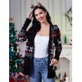 thumbnail image 4 of Women's Ugly Christmas Cardigans Button Down Open Front Knit Pullover Holiday Long Sleeve Cardigan Sweaters Red, 4 of 7