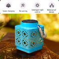 thumbnail image 4 of 100Fens Solar Lanterns Outdoor Hanging Lantern Lights- Hollowed-Out Metal Decor Lantern- LED Decorative Garden Light - Delicate Garden Decoration For Patio, 4 of 6
