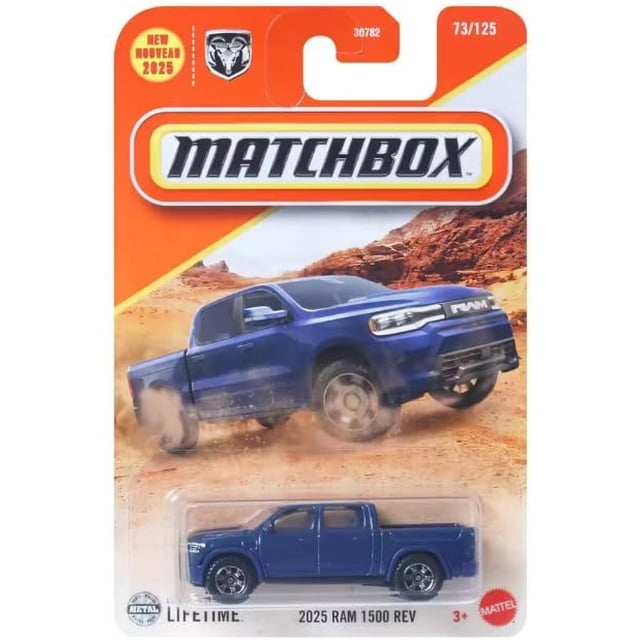 Vehículo de juguete fundido a presión Matchbox 2025 Ram 1500 Rev a escala 1:64