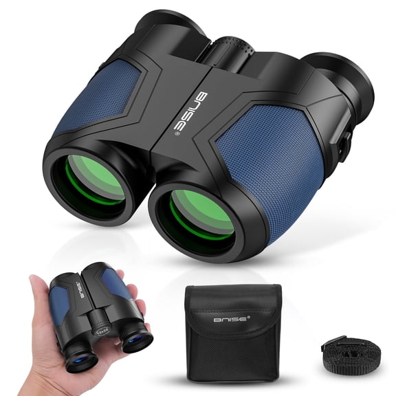 Compact Binoculars for Adults-12x25 Small Binoculars for Bird Watching Hunting Waterproof Porro Prism Binoculars (Blue)