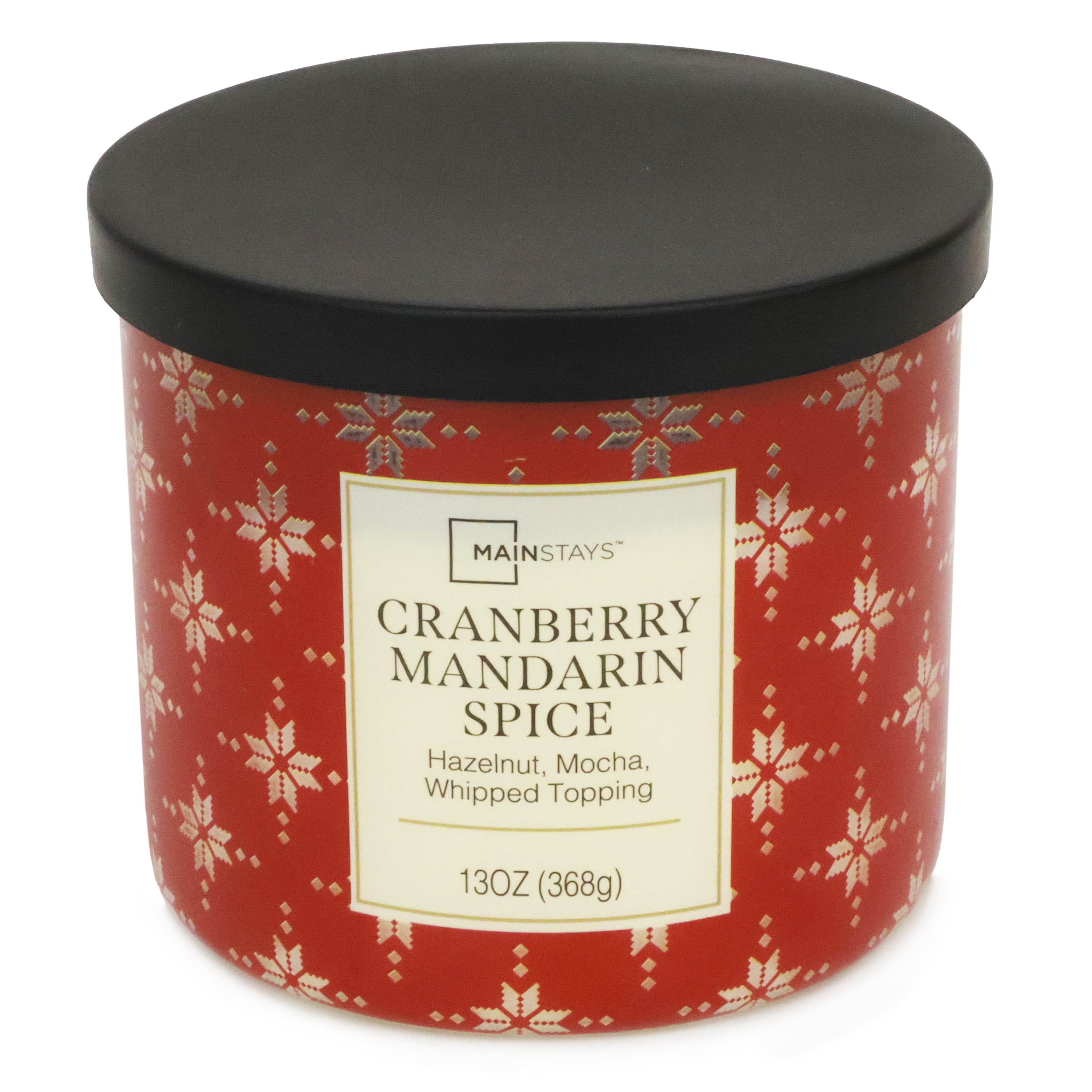 Mainstays 3-wick Cranberry Mandarin Spice Snowflake Candle, 13-Ounce