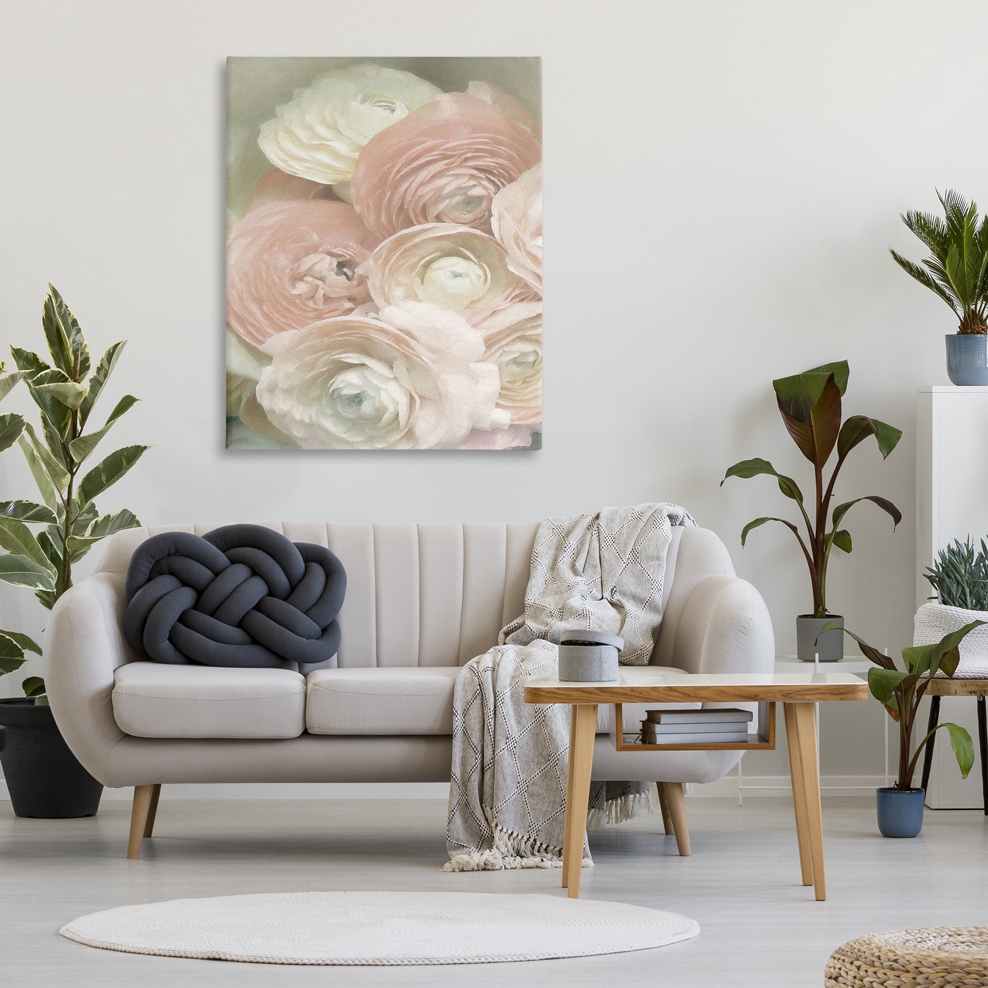 Stupell Industries Ranunculus Blooms Pattern Botanical & Floral Photography Gallery Wrapped Canvas Art Print Wall Art, 36 x 48