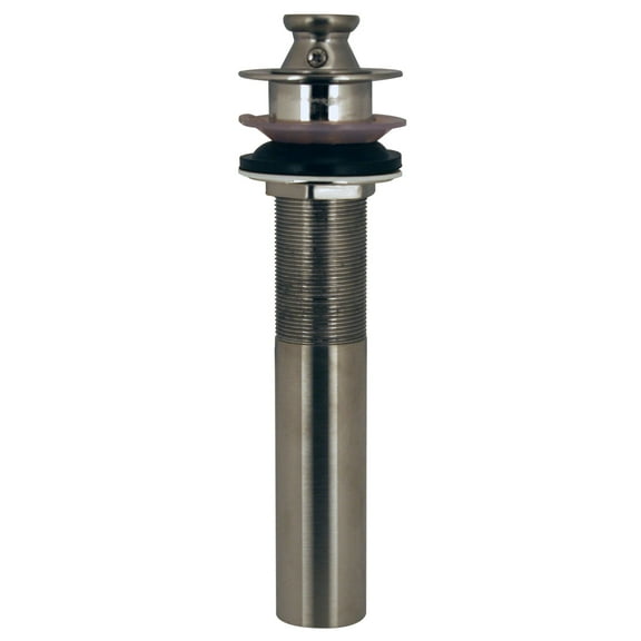 Westbrass Lift & Turn Lavatory Sink Drain without Overflow Holes - Fully Finished, Satin Nickel