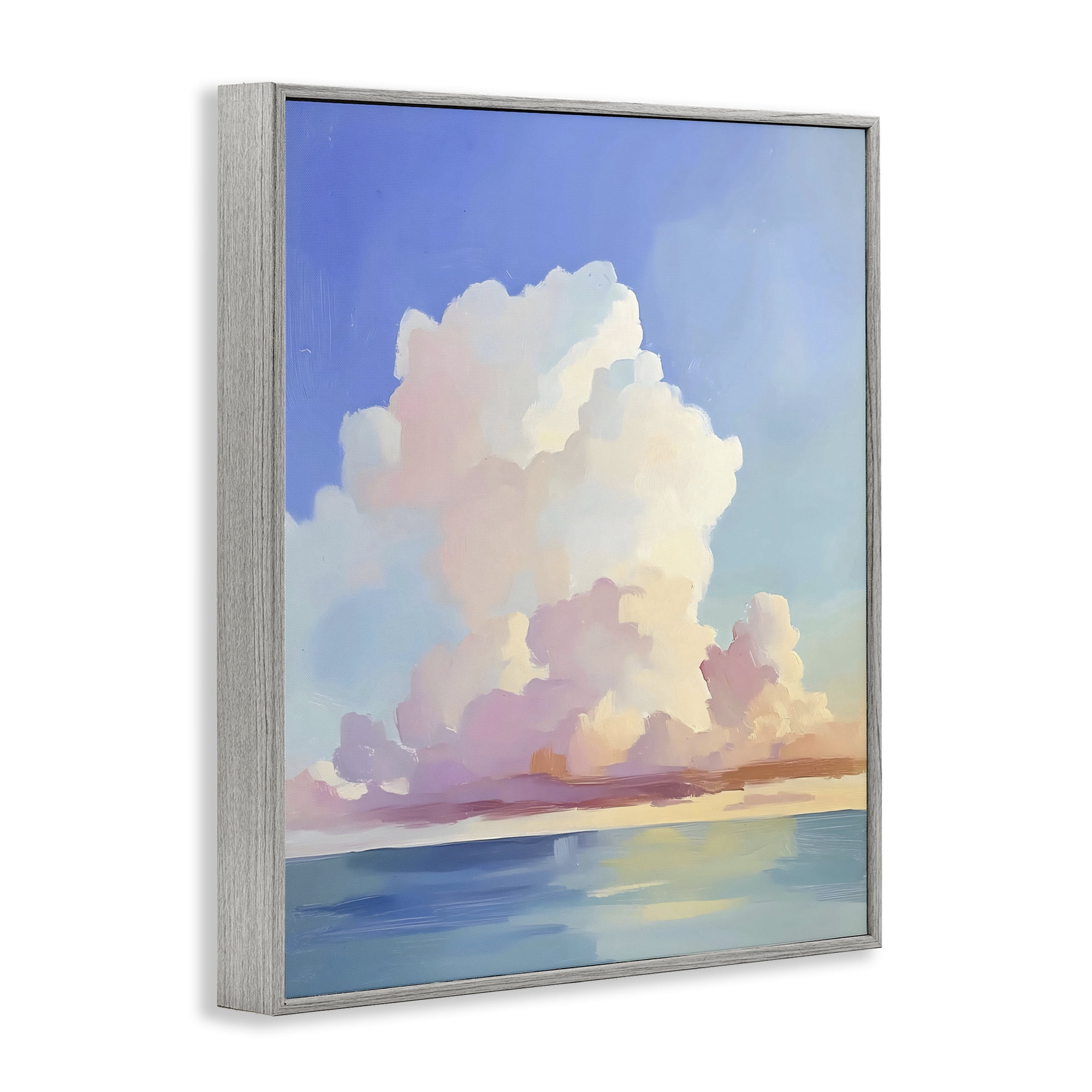 Stupell Industries Dreamy Pastel Clouds over Sea Gray Framed Giclee Art, design by The Prints Vibe