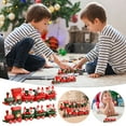 thumbnail image 4 of Home Decor, Christmas Decorations Christmas Wooden Train Window Decoration Ornaments Christmas Gifts, Red, 4 of 9