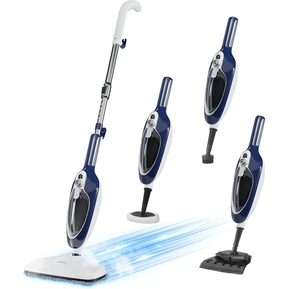 Steam Mop - 10-in-1 Floor Steamer Detachable Handheld Steam Cleaner for Hardwood/Tile/Laminate Floors Carpet Cleaning with 11 Accessories for Whole Use(Blue).
