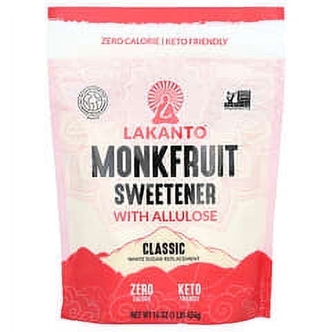 Lakanto, Monkfruit Sweetener with Allulose, Classic, 16 oz (454 g) Pack of 2