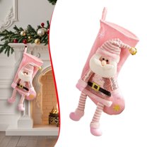 SeekLGT Large Christmas Stockings 19 Inch Santa Snowman Reindeer 3D Embroidered with Sequin Luxury Velvet Holiday Fireplace Mantel Hanging Decor