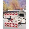 thumbnail image 5 of 4th of July RV Awning Sun Shade Screen 9'X7' US Flag Mesh Sunscreen Stars Patriotic Buffalo Check Awning Shade Screen with Zipper UV Blocker Completed Kits Outdoor Canopy for RV Motorhome Camper, 5 of 7