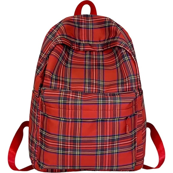 vlrwzc Lightweight bag Retro Red Plaid Backpackg Large Capacity Backpack College Backpack