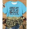 thumbnail image 2 of Country Music and Beer That's Why I'm Here Shirt Women Summer Drinking Shirt Country Girl Beer Leopard Short Sleeve Tops, 2 of 3