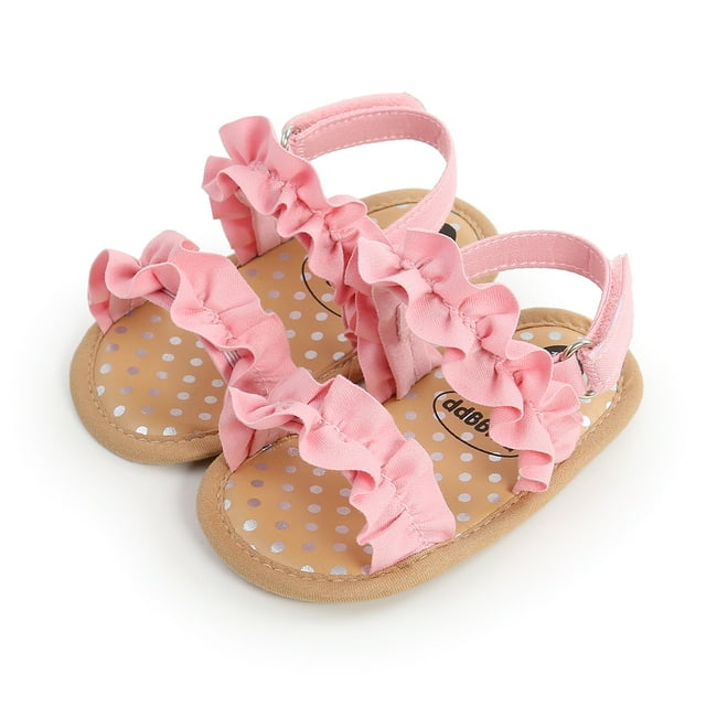 ITFABS Baby Girls Summer Sandals Anti-Slip Soft Sole Ruffle Flat Shoes