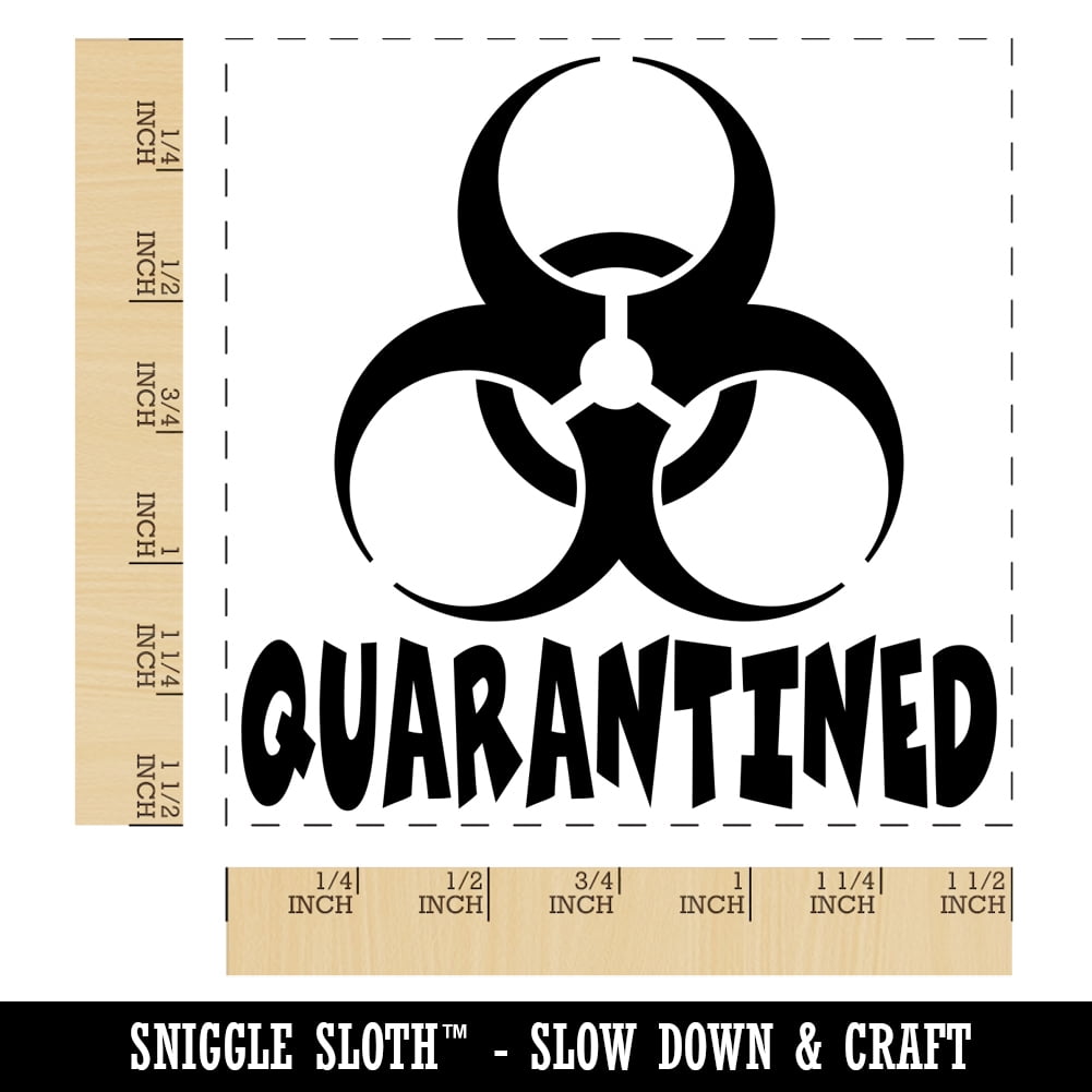 Quarantined Biohazard Symbol Self-Inking Rubber Stamp Ink Stamper - Black Ink - Large 1-1/2 Inch