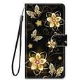thumbnail image 3 of SaniMore for iPhone 13 Pro Max 6.7 "2021 PU Leather Case with Card Slots Detchable Lanyard Color Painting Luxury Pattern Flip Kickstand Shcokproof Wallet Case For iPhone 13 Pro Max, Gold Butterfly, 3 of 10