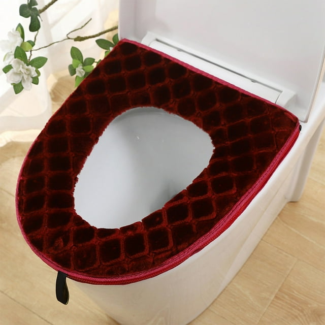 Cojín para Inodoro Winter Wine de Poliéster | Suave y Cómodo | Lavable y Duradero | Tamaño: 43 X 37 Cm | 1 Unidad