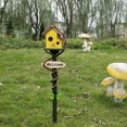 thumbnail image 2 of LOVIVER Bird House Stakes Handpainted Farmhouse Weatherproof for Yard Patio yellow, 2 of 7