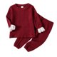 thumbnail image 1 of Gibobby Conjunto para bebé y Niños bebé niñas Patchwork blusa de manga larga con volantes Tops pantalones sólidos ropa de dormir conjunto de pijamas 2 uds ropa(Rojo,3-4 Años), 1 of 5