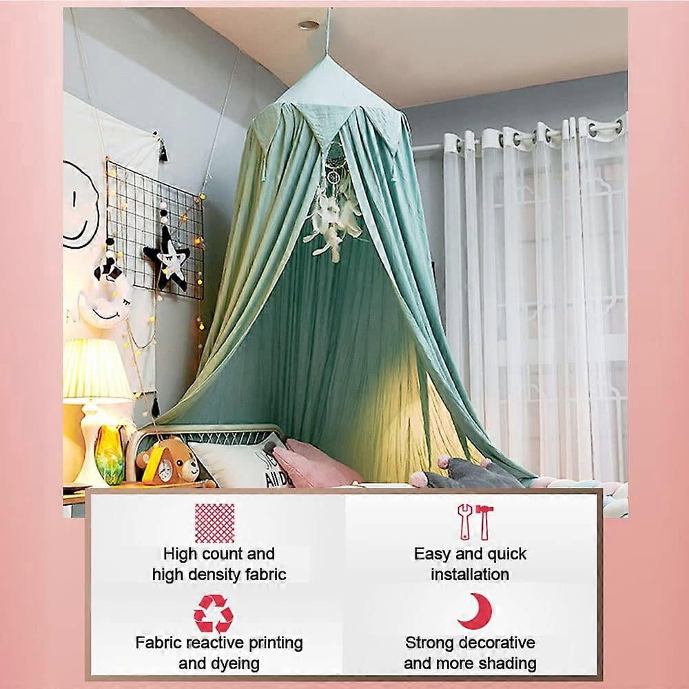 Bed Canopy For Girls, Boys, Baby Bed, Mosquito Net Canopy, Children's Room, Bedroom Decoration, Play Tents, Children's Gift (Tassel Yellow)