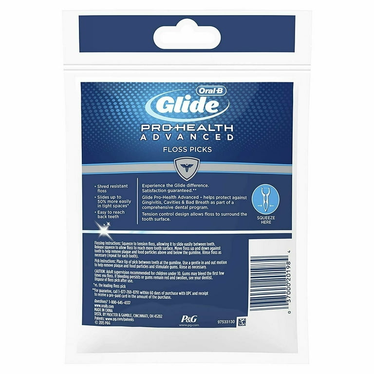 kobling internettet Udgravning 12 Pack Oral-B Glide Pro-Health Dental Floss Picks, Deep Clean Angle 30  Each - Walmart.com