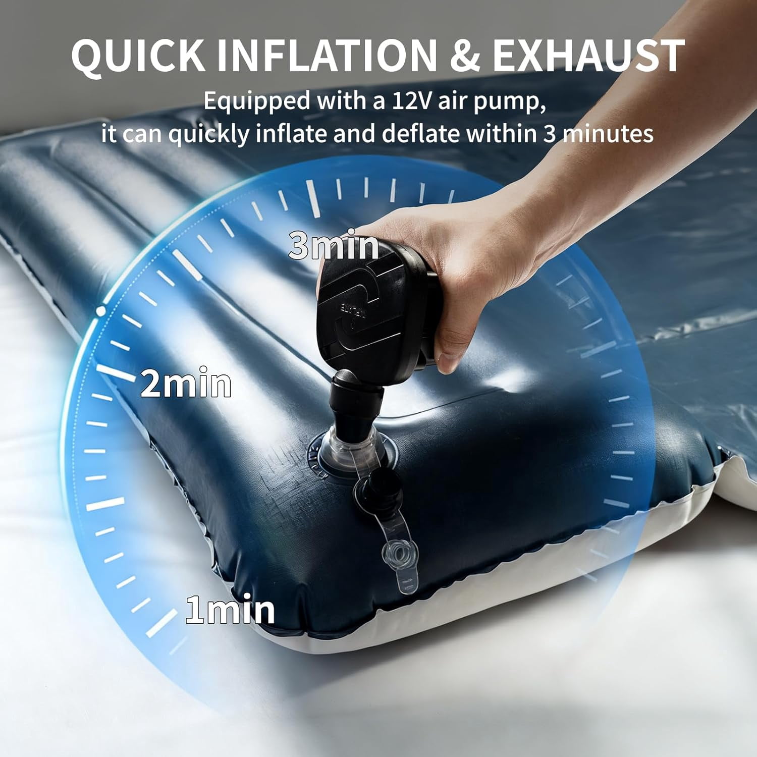 SUV  Mattress with Pump & Pillows, Thick Flocked Car Bed for Camping Travel