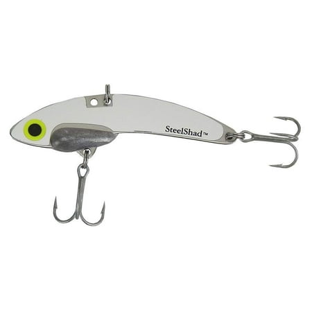 Silver Salmon Fishing SteelShad Original - 3/8 oz - Silver - Long Casting Lipless Crankbait, Perfect for Bass, Pike, Musky, Walleye, Trout, Salmon and Striper - Fresh & Salt Water Fishing ()
