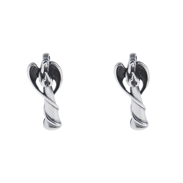 Minnieouse Colgante de cremación de joyería de recuerdo con forma de cuerno de acero inoxidable para collar ángel 2Conjunto