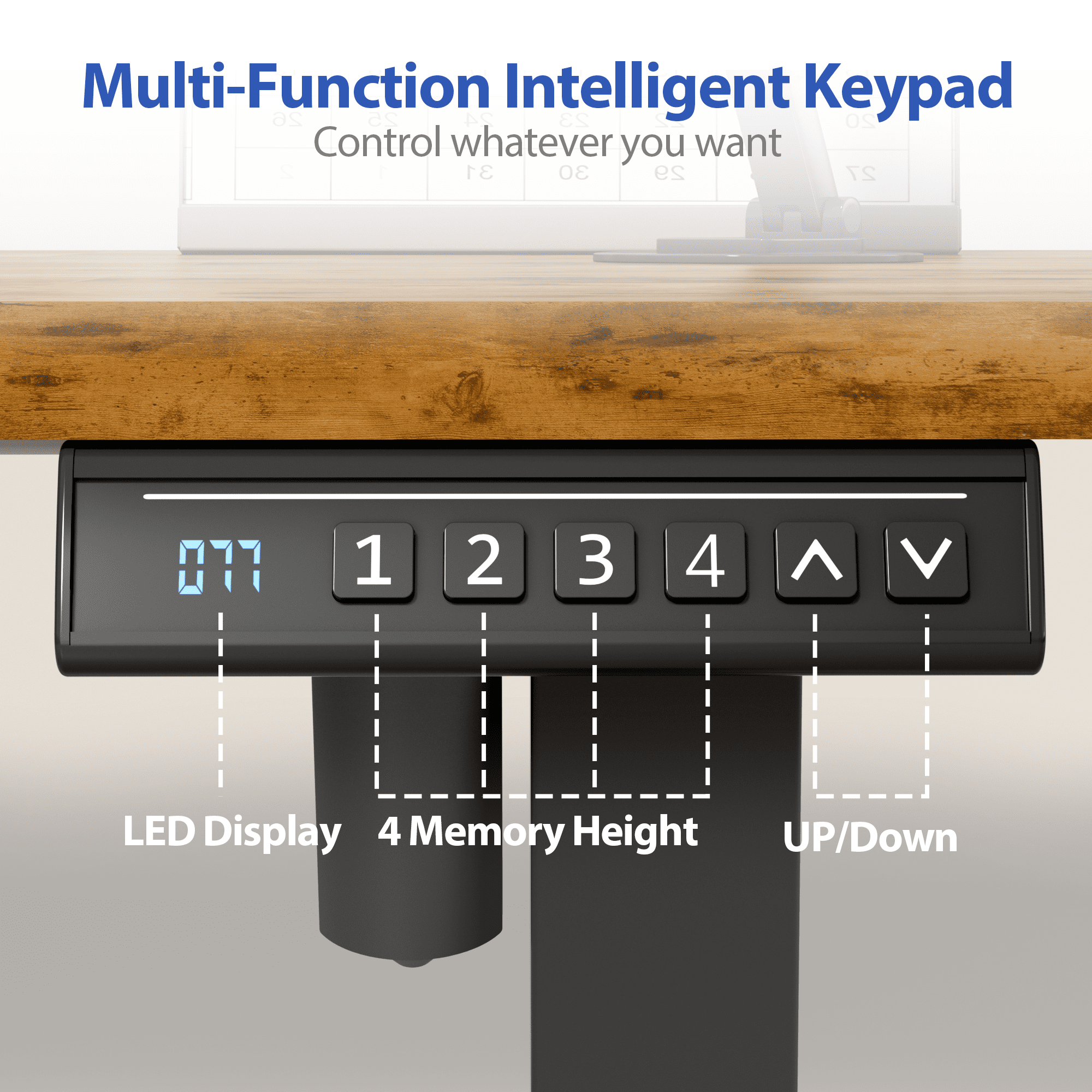 Lacoo 63" x 24" Sit to Stand Desk Height Adjustable Standing Desk Electric Stand up Table with Phone Stand, Rustic Brown