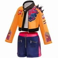 thumbnail image 3 of KAWELL Disfraz de demonio para niñas Cazadoras Traje de cosplay, chaqueta, top y pantalones cortos, disfraces de Halloween para niños Cantante Cosplay, 3 of 6
