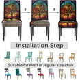 thumbnail image 4 of Chair Covers for Dining Room Set of 6, Tree Colorful Abstract Washable Spandex Parsons Slipcovers, Removable Kitchen Chair Cover, Stretch Seat Protector for Home Party Hotel, 4 of 6