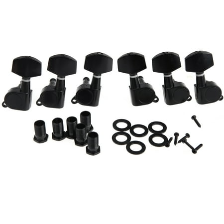 Black Sealed Tuning Pegs Tuner Machine Head 3R 3L Electric/Acoustic Guitar (Best Acoustic Tuning Pegs)