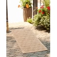 thumbnail image 2 of Unique Loom Outdoor Trellis Textured Collection Area Rug - Spatial (2' x 8' Runner Beige), 2 of 8