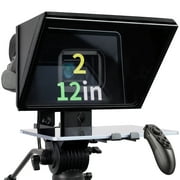 ILOKNZI 12in Liftable Teleprompter with Remote Control and APP, Fit up to 12.9" Tablets with Tempered Optical Glass Supports Webcam Wide Angle Camera Lens