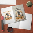 thumbnail image 3 of Happy Halloween Belgian Malinois Witches Hat Pumpkin Carving 5x7in Folded Greeting Card Sheepdog Dog Lover Gifts Single Note Card with Envelope - 02019, 3 of 5