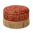 thumbnail image 2 of Yolanda Tufted Decorative Round Ottoman Red Gold, 2 of 10