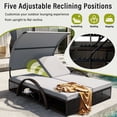 thumbnail image 4 of Bellemave Outdoor Daybed with Canopy, Steel Frame Sun Lounger with Adjustable Backrest, Patio Double Sunbed with Arched Armrests, Suitable for Patio Pool Deck, Garden, Backyard (Gray), 4 of 8