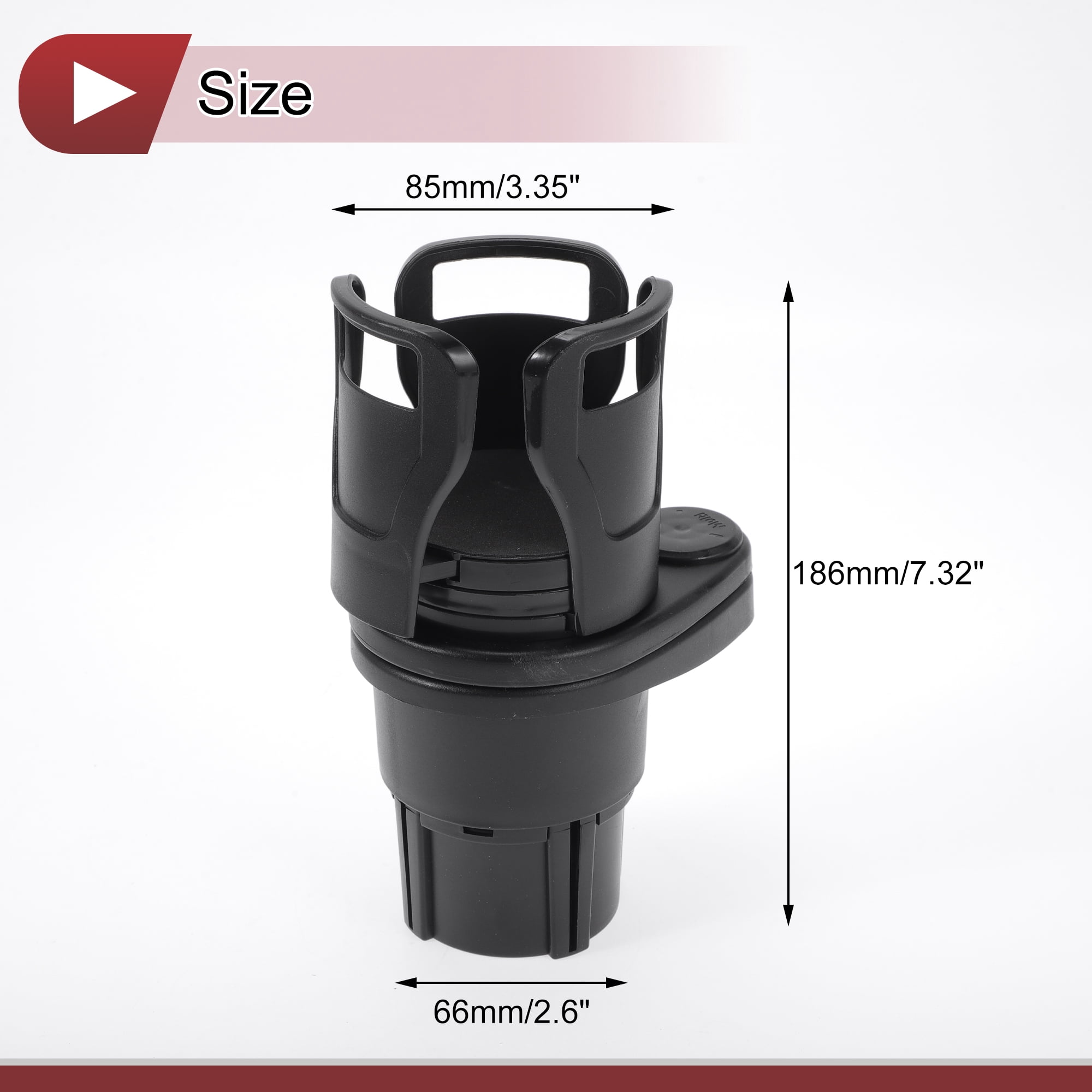 Unique Bargains 2 in 1 Car Cup Holder 360 Rotating Cup Holder Extender