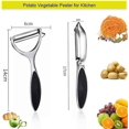 thumbnail image 2 of Pelador de Verduras y Frutas, Pelador de Patatas de Cocina de 2 Piezas, Pelador de Acero Inoxidable, con Hoja Giratoria y Mango Antideslizante, para Verduras, Frutas, 2 of 5