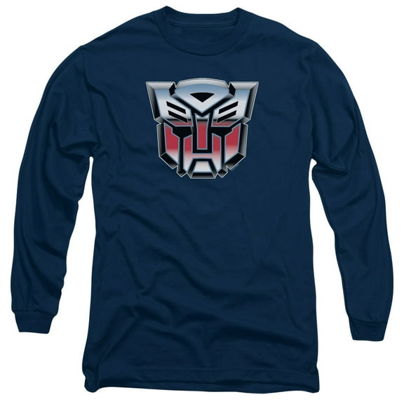Transformers Autobot Airbrush Logo Long Sleeve Adult 18/1 T-Shirt Navy