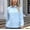 Blue, variant on Fashion Women's Solid T-shirt Long Sleeves Blouse V-Neck Casual